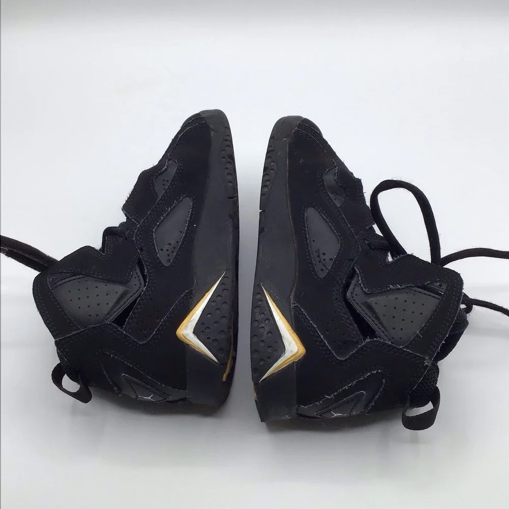 Nike Air Jordan True Flight Black White Gold Youth Basketball Shoes Size 12C